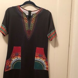 Black Women's Dashiki Body-con Dress Size XL/12